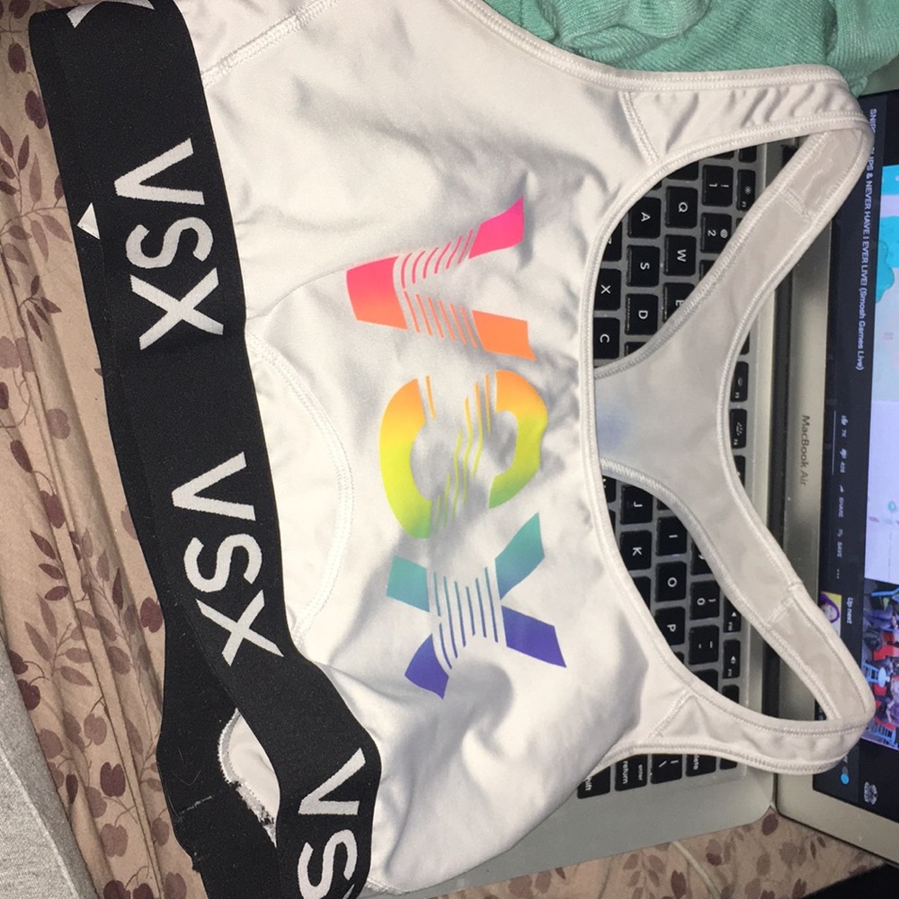 white sports bra